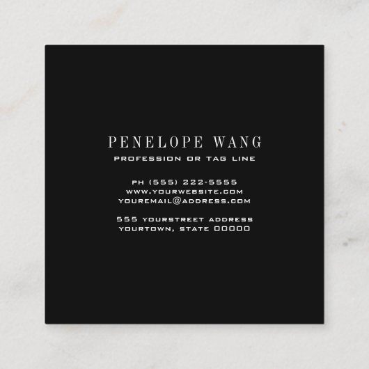 Girly Glitter Whimsy White Bokeh Vierkante Visitekaartje (Achterkant)