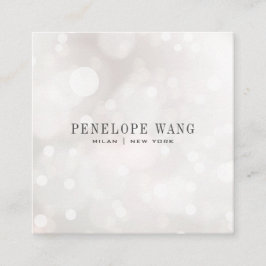 Girly Glitter Whimsy White Bokeh Vierkante Visitekaartje