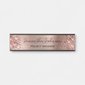 Girly Glittery Faux Roos Gold Foil Deurbordje (Voorkant)