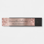 Girly Glittery Faux Roos Gold Foil Deurbordje (Voorkant)