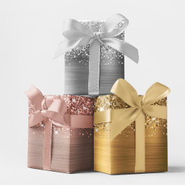 Girly Glittery Glam Faux Folie Set Inpakpapier Vel