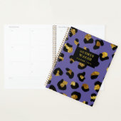 Girly Glittery Gold Paars Leopard Print Luxe Planner (Display)