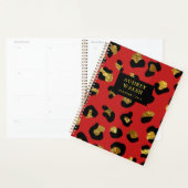 Girly Glittery Gold Red Leopard print Luxe Planner (Display)