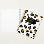 Girly Glittery Gold White leopard print Luxe Planner (Display)