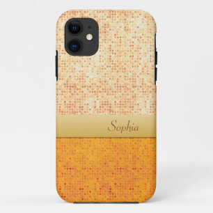 Girly Glittery Oranje Polka Dot iPhone 5 Hoesje