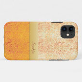 Girly Glittery Oranje Polka Dot iPhone 5 Hoesje (Achterkant (horizontaal))