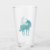 Girly Glitz Aqua Turquoise Glitter Unicorn Glas (Achterkant)