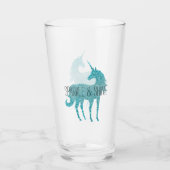 Girly Glitz Aqua Turquoise Glitter Unicorn Glas (Voorkant)