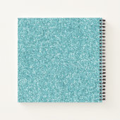 Girly Glitz Aqua Turquoise Glitter Unicorn Notitieboek (Achterkant)