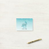 Girly Glitz Aqua Turquoise Glitter Unicorn Post-it® Notes (Op bureau)