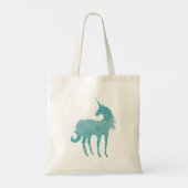 Girly Glitz Aqua Turquoise Glitter Unicorn Tote Bag (Achterkant)