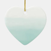 Girly Glitz Mint Ombre Glitter Gold Heart Keramisch Ornament (Achterkant)