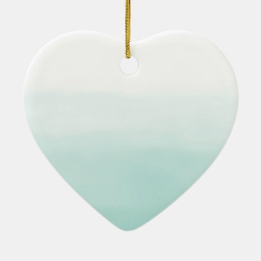 Girly Glitz Mint Ombre Glitter Gold Heart Keramisch Ornament (Achterkant)