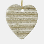 Girly Glitzy Glitter Glam Gouden Strepen Keramisch Ornament (Rechts)