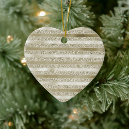 Girly Glitzy Glitter Glam Gouden Strepen Keramisch Ornament