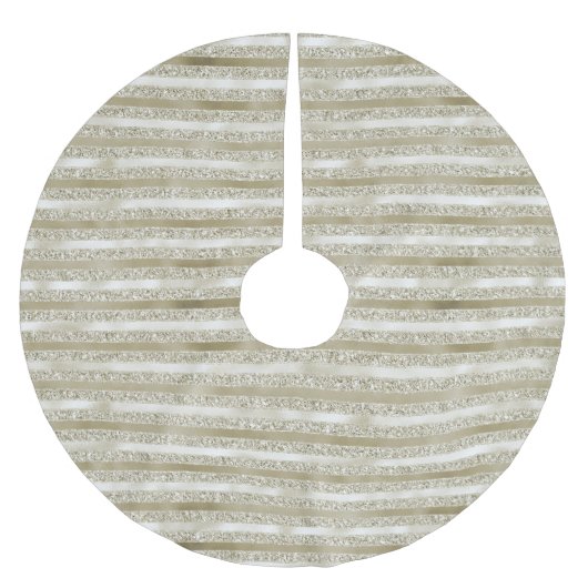 Girly Glitzy Glitter Glam Gouden Strepen Kerstboom Rok (Voorkant)