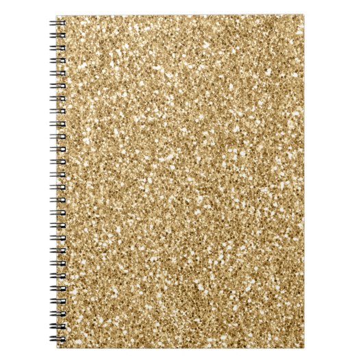 Girly Glitzy Gold Glitter Notitieboek (Voorkant)