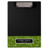 Girly Glitzy Green Sequin Glitter Black Klembord (Voorkant)
