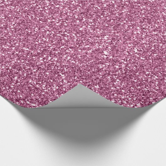 Girly Glitzy Pink Glitter Cadeaupapier (Hoek)