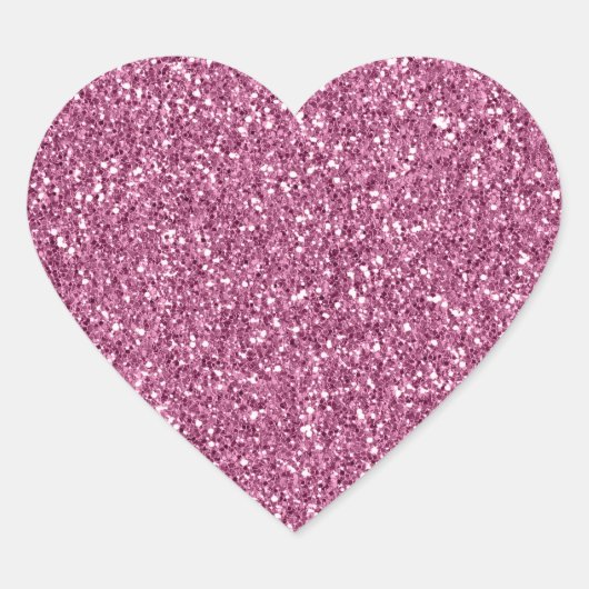Girly Glitzy Pink Glitter Hart Sticker (Voorkant)