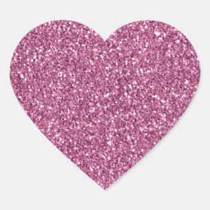 Girly Glitzy Pink Glitter Hart Sticker