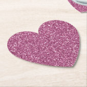 Girly Glitzy Pink Glitter Kartonnen Onderzetters (Gekanteld)