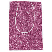 Girly Glitzy Pink Glitter Medium Cadeauzakje (Voorkant)