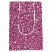 Girly Glitzy Pink Glitter Medium Cadeauzakje (Achterkant)
