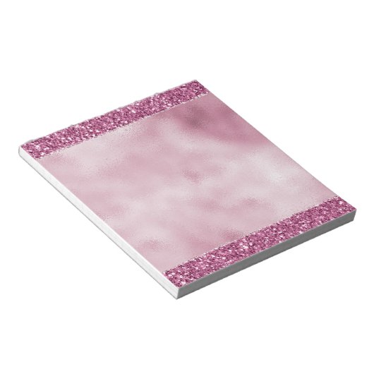 Girly Glitzy Pink Glitter Notitieblok (Schuin)