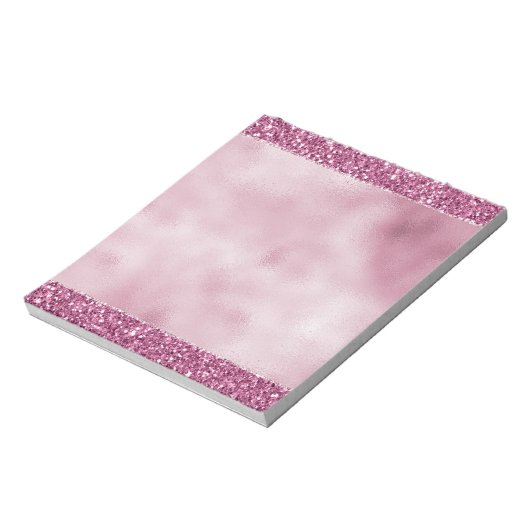 Girly Glitzy Pink Glitter Notitieblok (Linkerzijde)