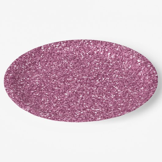 Girly Glitzy Pink Glitter Papieren Bordje (Gekanteld)