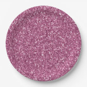 Girly Glitzy Pink Glitter Papieren Bordje (Voorkant)