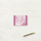 Girly Glitzy Pink Glitter Post-it® Notes (Op bureau)
