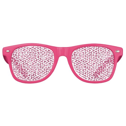 Girly Glitzy Roze Luipaard Print Retro Zonnebril (Voorkant)