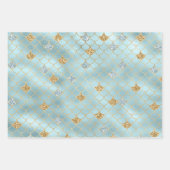 Girly Gold Aqua Blue Glitter Zeemeermin Quote Inpakpapier Vel (Voorkant)