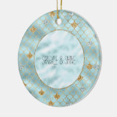 Girly Gold Aqua Blue Glitter Zeemeermin Quote Keramisch Ornament (Links)