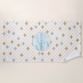 Girly Gold Aqua Blue Glitter Zeemeermin Quote Strandlaken (Voorkant)