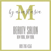 Girly Gold Beauty Salon Monogram Sticker (Voorkant)