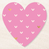 Girly Gold Blush Roze Harten Kartonnen Onderzetters (Voorkant)