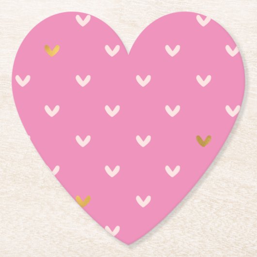 Girly Gold Blush Roze Harten Kartonnen Onderzetters (Voorkant)