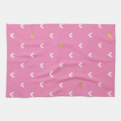 Girly Gold Blush Roze Harten Theedoek (Horizontaal)