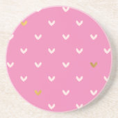 Girly Gold Blush Roze Harten Zandsteen Onderzetter (Voorkant)