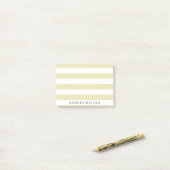 Girly Gold Classic Stripes Monogram Post-It Notes (Op bureau)