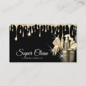 Girly Gold Commerciële Huis Schoonmaak Huishouding Visitekaartje (Voorkant)