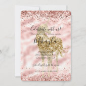 Girly Gold Eenhoorn Roze Glitter Sparkle Confetti Kaart (Voorkant)