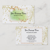 *~* Girly Gold Floral Lijst Lime Green White Visitekaartje (Voorkant / Achterkant)