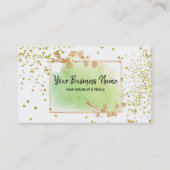 *~* Girly Gold Floral Lijst Lime Green White Visitekaartje (Voorkant)