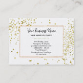 *~* Girly Gold Floral Lijst White Lime Green Visitekaartje (Achterkant)