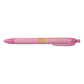 Girly Gold folie stippen Monogram op Roze Zwarte Inkt Pen (Bodem)