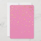 Girly Gold Glam Confetti Stippen Roze Verjaardag Kaart (Achterkant)